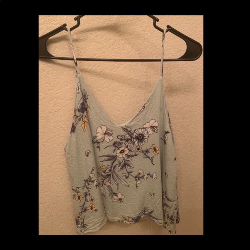 Baby Blue Floral Tank Top - Girlfriends Boutique
